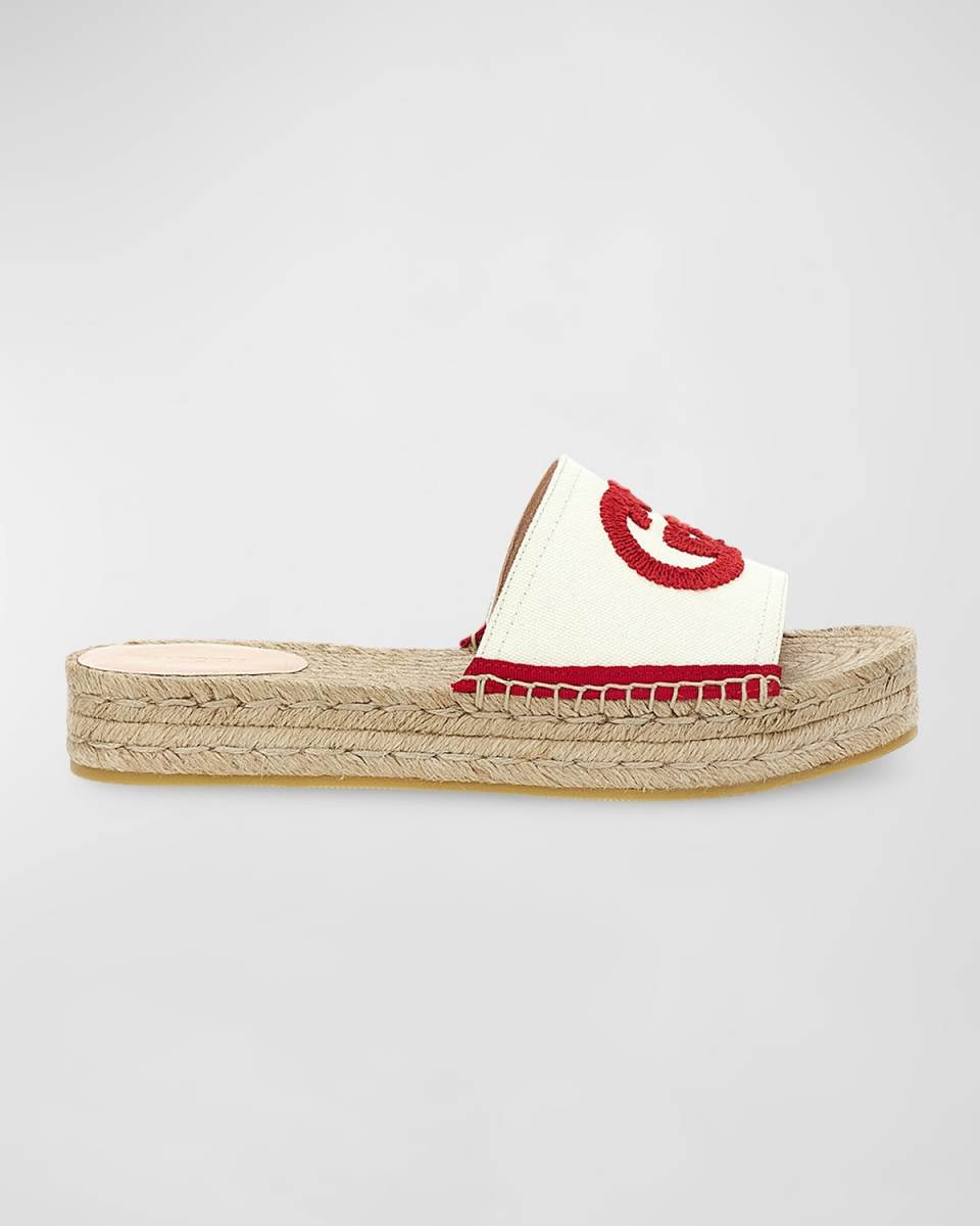 Pilar GG Canvas Espadrille Sandals